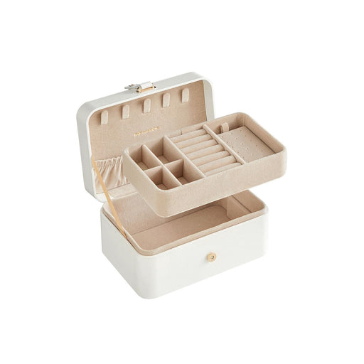 Image of a Small White Travel Jewelry Box