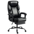 Office Chair with Reclining Back and Footrest for Comfortable Home Working Black AOSOM