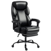 Office Chair with Reclining Back and Footrest for Comfortable Home Working Black AOSOM
