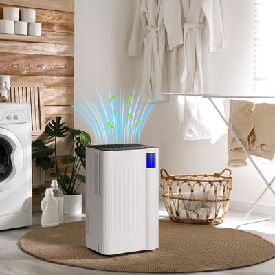 12L Day Dehumidifier with 2L Tank Continuous Drainage Timer and Auto Defrost by HOMCOM AOSOM