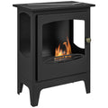 Freestanding Ethanol Fireplace for Instant Smoke Free Heat in Small Rooms Black