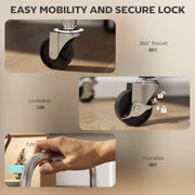 3 Tier Stainless Steel Kitchen Trolley With Adjustable Shelves For Storage, Silver