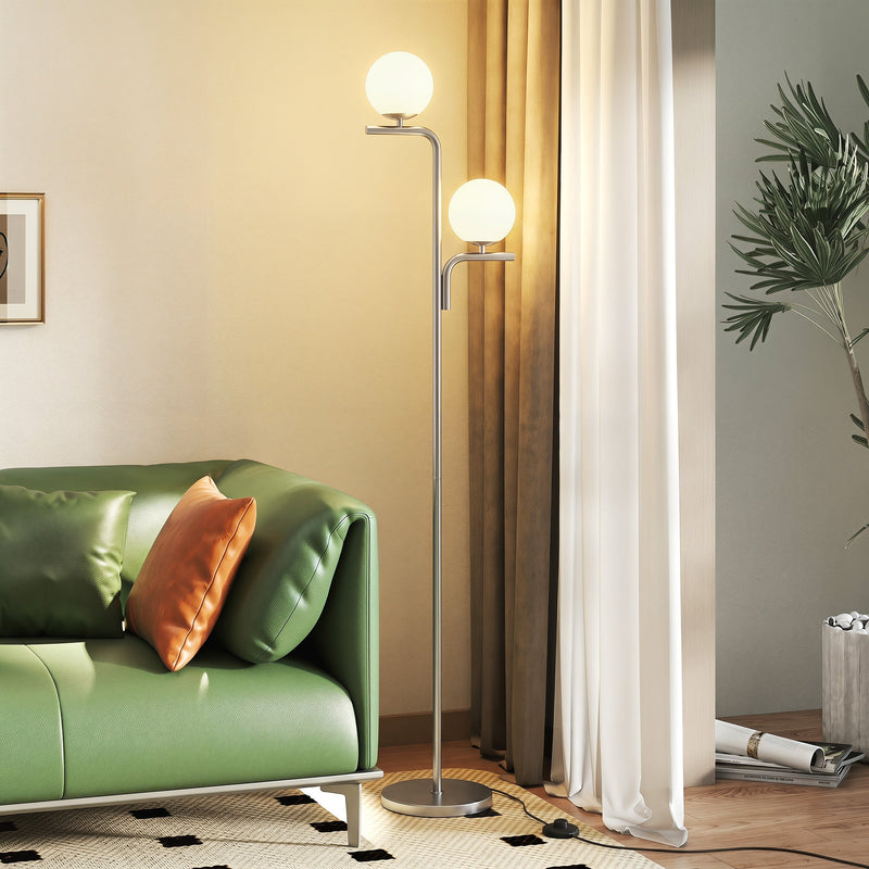 Floor Lamp with Adjustable Light Temperatures and Foot Switch for Living Room or Bedroom