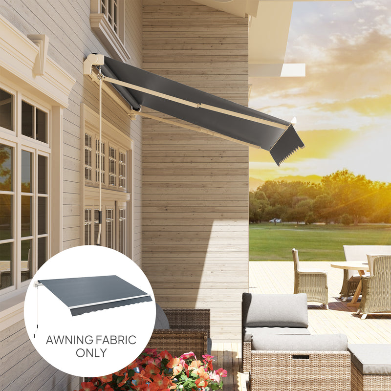 Grey Awning Replacement Canopy Water Resistant UPF 50 Plus Sun Shade Cover for 3 x 2.5m by Outsunny