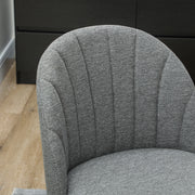 Set of 2 Grey Velvet Dining Chairs with Padded Seat and Metal Legs for Home