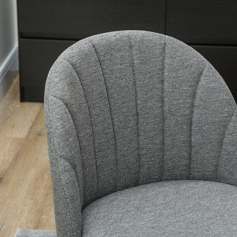 Set of 2 Grey Velvet Dining Chairs with Padded Seat and Metal Legs for Home