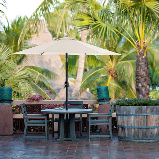 Image of a Beige 2m Garden Parasol With a Crank Handle