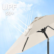 Image of a Beige 2m Garden Parasol With a Crank Handle