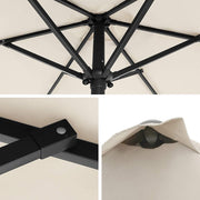 Image of a Beige 2m Garden Parasol With a Crank Handle