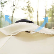 Image of a Beige 2m Garden Parasol With a Crank Handle