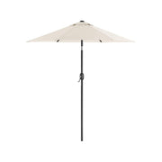 Image of a beige  garden parasol with a crank handle
