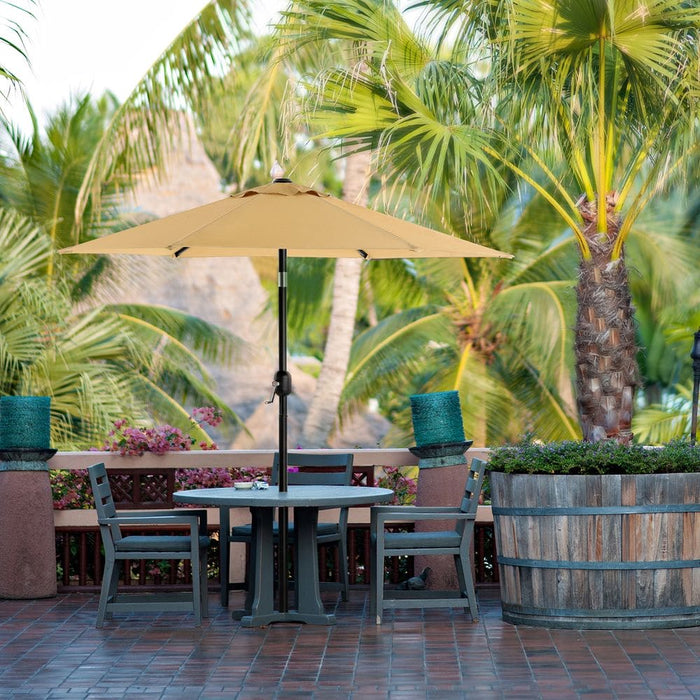 Image of a Taupe 2m Garden Parasol With a Crank Handle