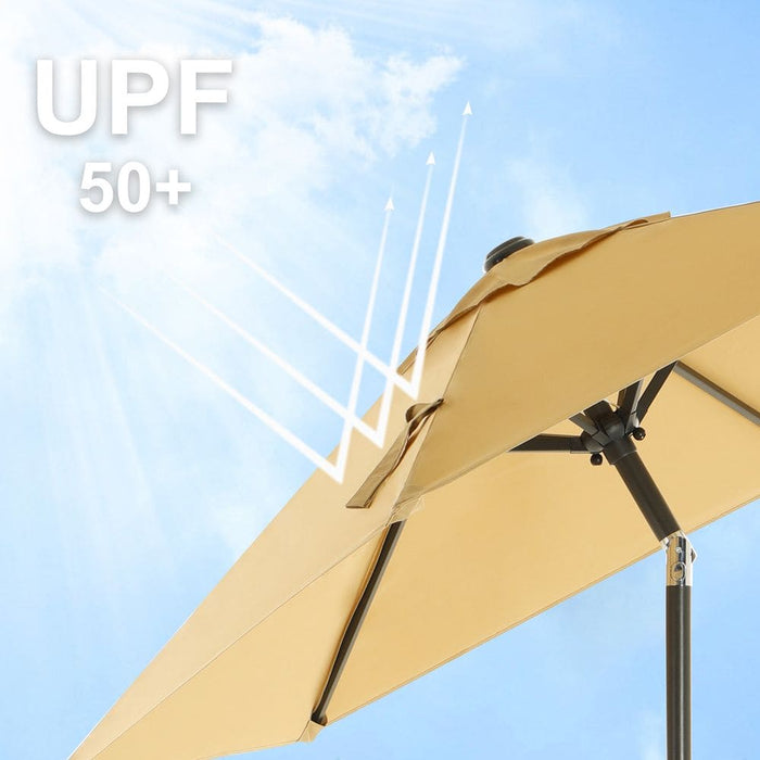 Image of a Taupe 2m Garden Parasol With a Crank Handle