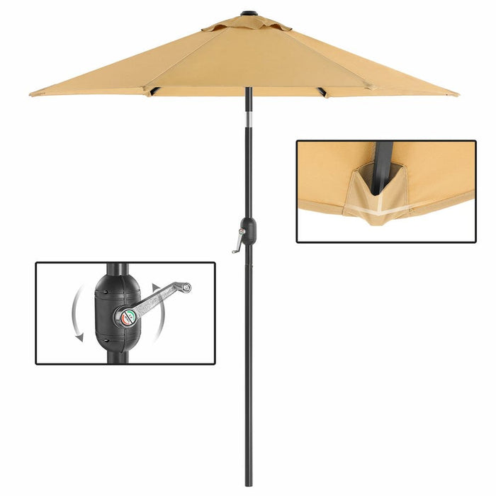 Image of a Taupe 2m Garden Parasol With a Crank Handle