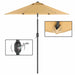 Image of a Taupe 2m Garden Parasol With a Crank Handle