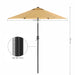 Image of a Taupe 2m Garden Parasol With a Crank Handle