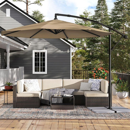 Image of a Taupe 3 Metre Cantilever Garden Parasol