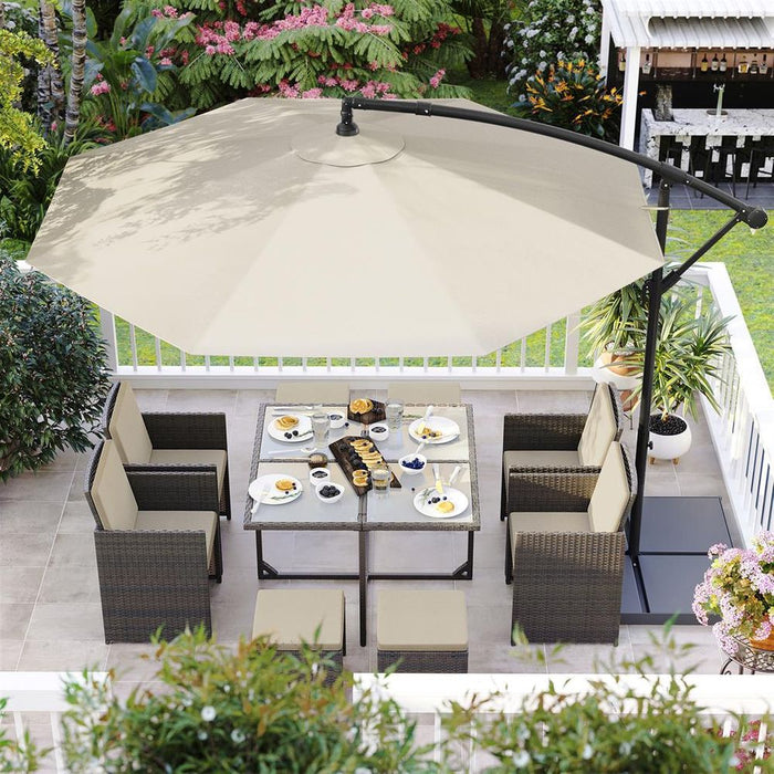 Image of a White 3 Metre Cantilever Garden Parasol