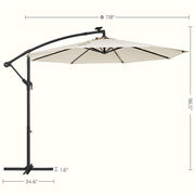 Image of a Beige 3m Cantilever Garden Parasol With Led Lights