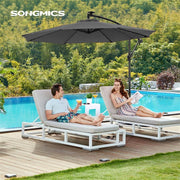 Image of a grey 3m Cantilever Garden Parasol With Led Lights
