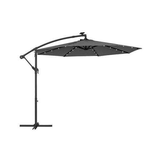 Image of a grey 3m Cantilever Garden Parasol With Led Lights