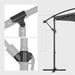 Image of a grey 3m Cantilever Garden Parasol With Led Lights