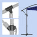 Image of a navy 3m Cantilever Garden Parasol With LED Lights 