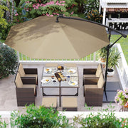 Image of a taupe 3m Cantilever Garden Parasol With Led Lights
