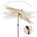 Image of a Beige 3m Garden Parasol With Lights