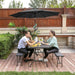 Image of a Grey 3m Garden Umbrella Parasol With Lights