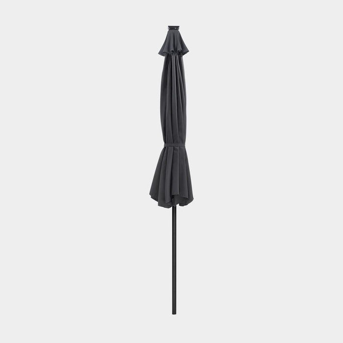 Image of a Grey 3m Garden Umbrella Parasol With Lights