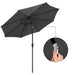 Image of a Grey 3m Garden Umbrella Parasol With Lights