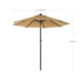 Image of a Taupe 3m Garden Umbrella Parasol With Lights