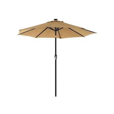 Image of a Taupe 3m Patio Parasol With Solar Powered LED Lights