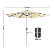 Image of a beige 3 metre garden umbrella 