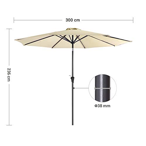 Image of a beige 3 metre garden umbrella 