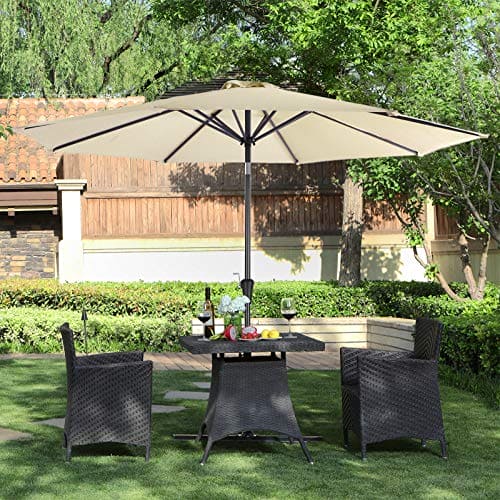 Image of a beige 3 metre garden umbrella 