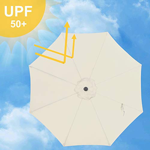 Image of a beige 3 metre garden umbrella 
