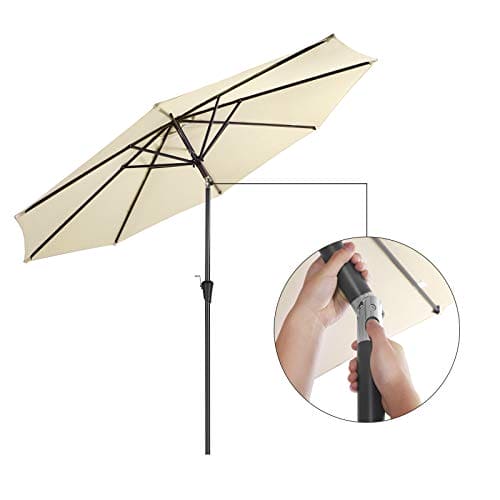 Image of a beige 3 metre garden umbrella 