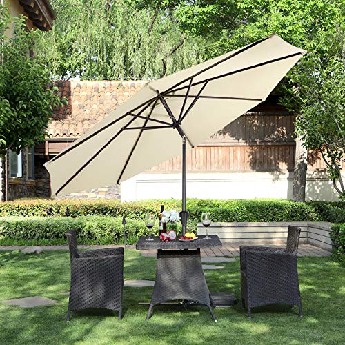 Image of a Beige 3m Garden Umbrella 