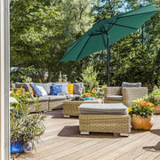 Image of a green 3 metre garden umbrella 