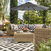 Image of a grey 3 metre garden umbrella 