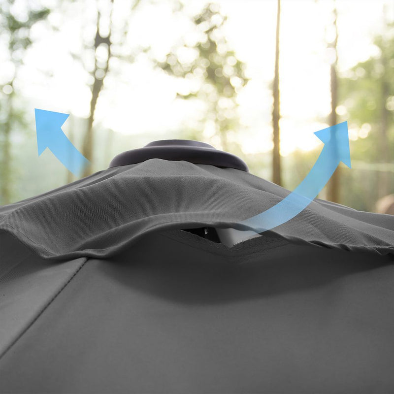 Image of a Grey 3m Garden Umbrella 