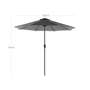 Image of a Grey 3m Garden Umbrella 