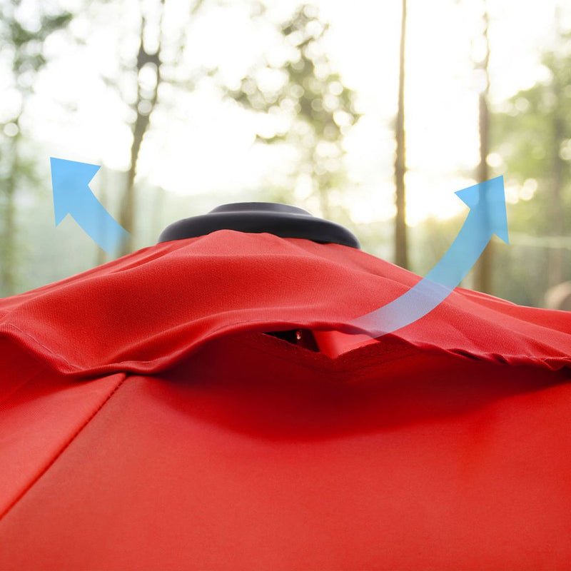 Image of a Red 3m Garden Umbrella 