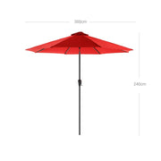 Image of a Red 3m Garden Umbrella 