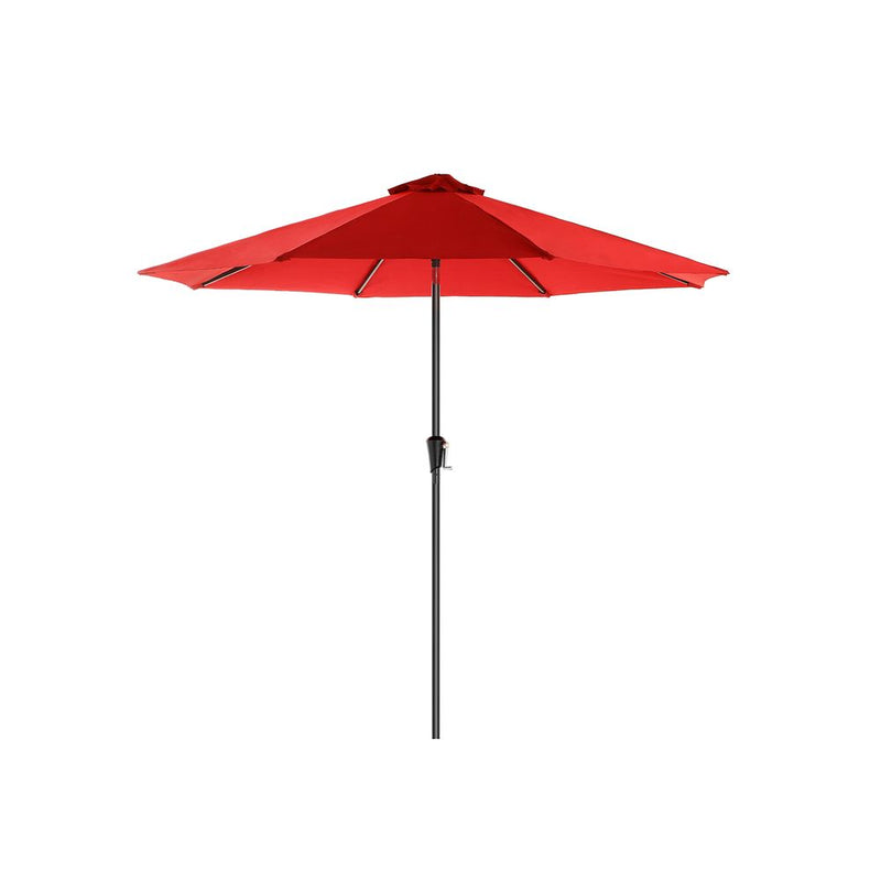 Image of a red 3 metre garden umbrella 
