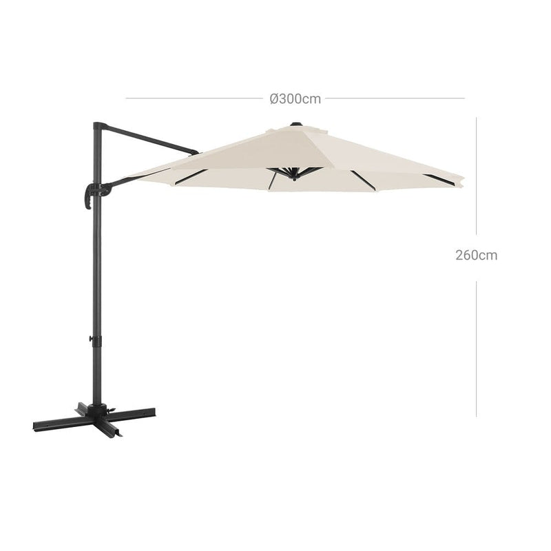 Image of a beige 3m Patio Cantilever Umbrella