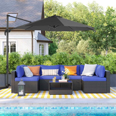 Image of a grey 3m Patio Cantilever Umbrella