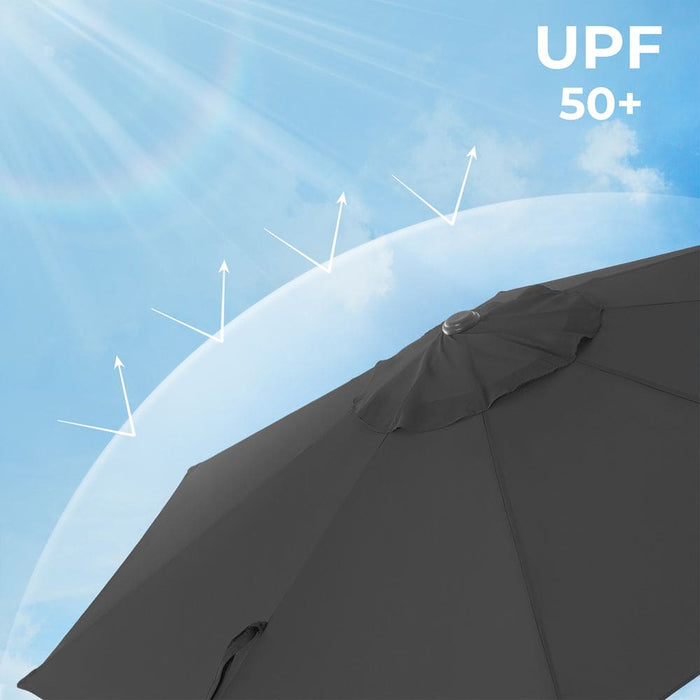 Image of a grey 3m Patio Cantilever Umbrella